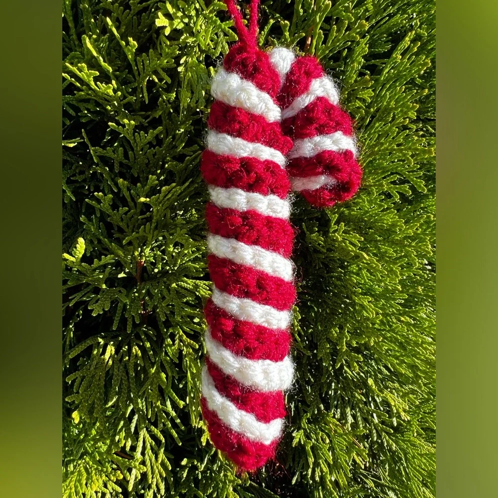 Hand Crocheted Candy Cane Ornament! - Picture 3 of 5